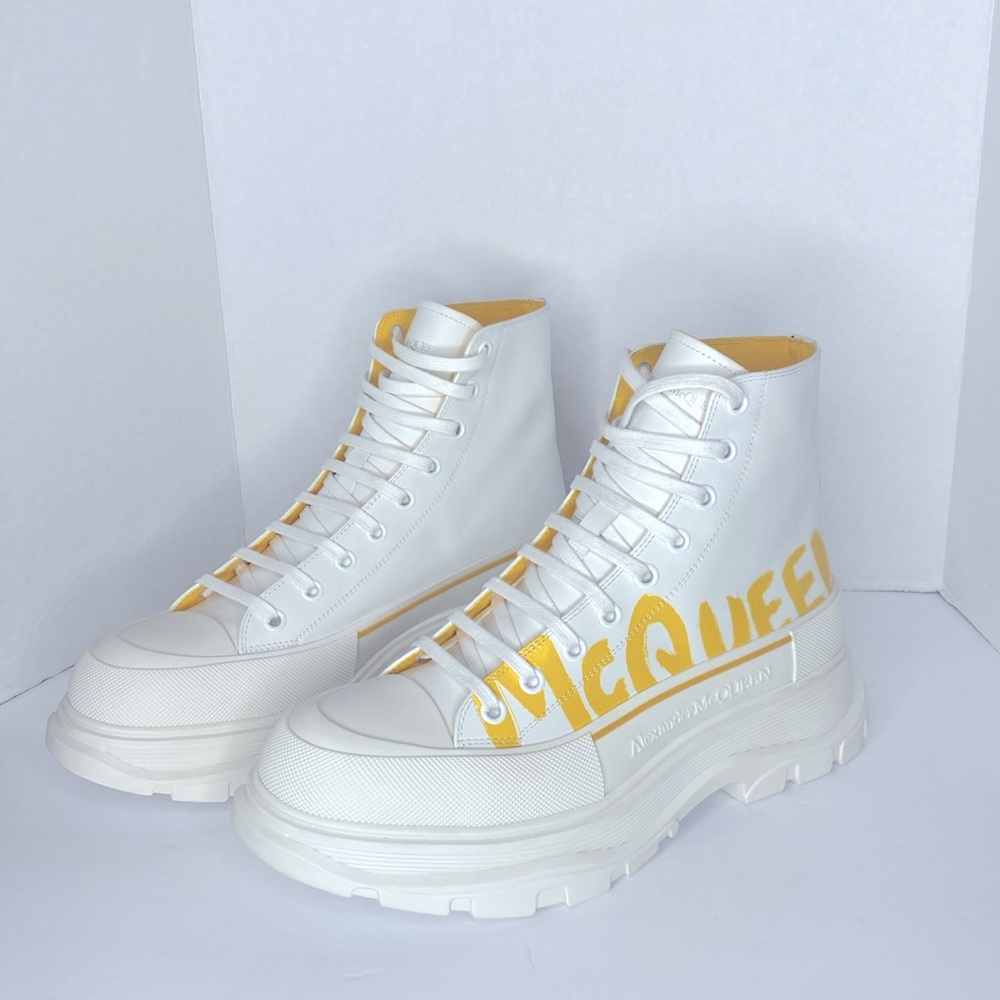 Alexander McQueen Treadslick Nappa Joey High Top Sneakers/Boots Size 12